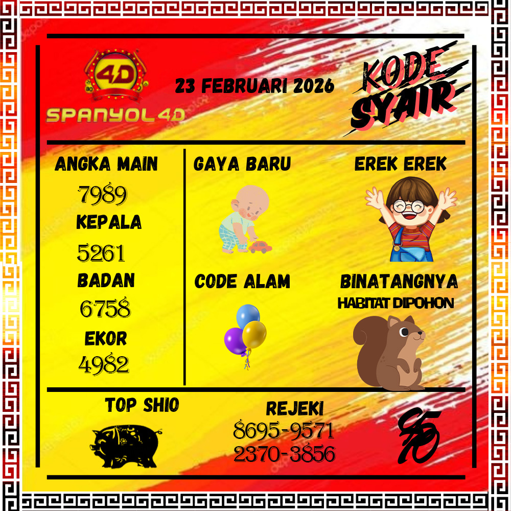 Kode Syair Spanyol4D Pools Februari pools