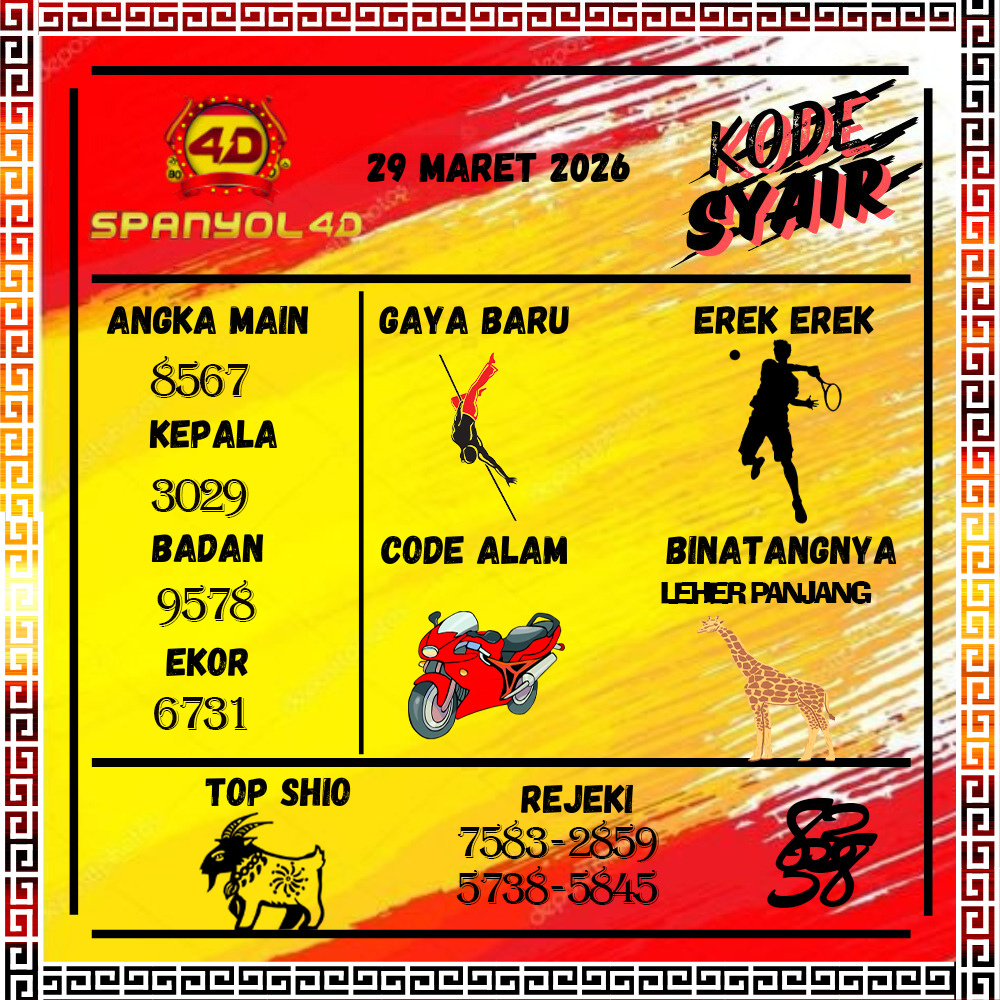 Kode Syair Spanyol4D Pools Maret  pools
