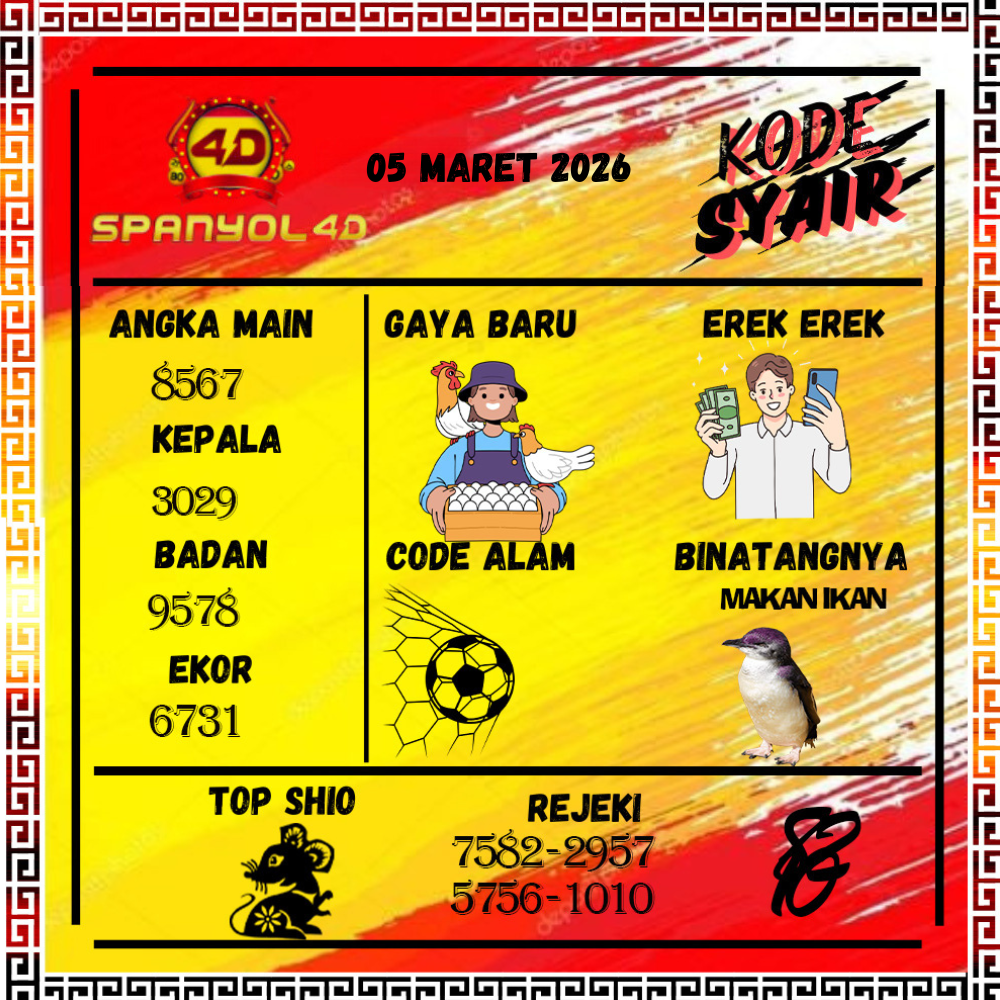 Kode Syair Spanyol4D Pools Maret pools