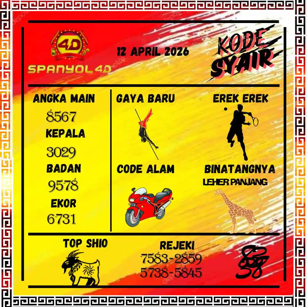 Kode Syair Spanyol4D Pools April 2026
