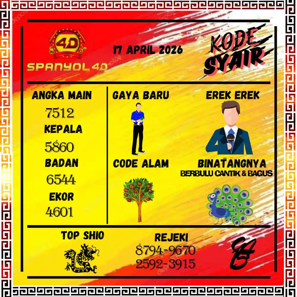 Kode Syair Spanyol4D Pools April 2026
