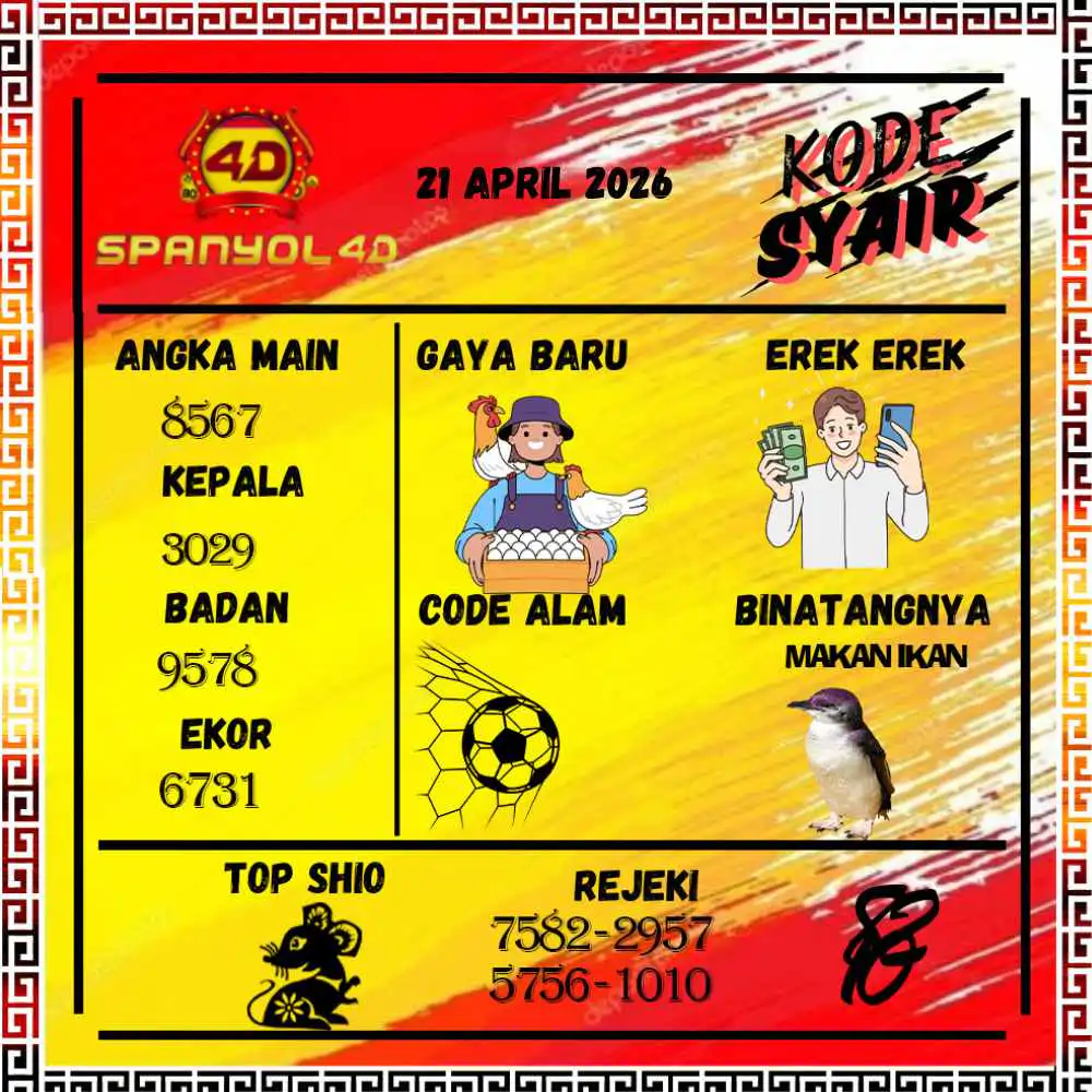 Kode Syair Spanyol4D Pools April 2026
