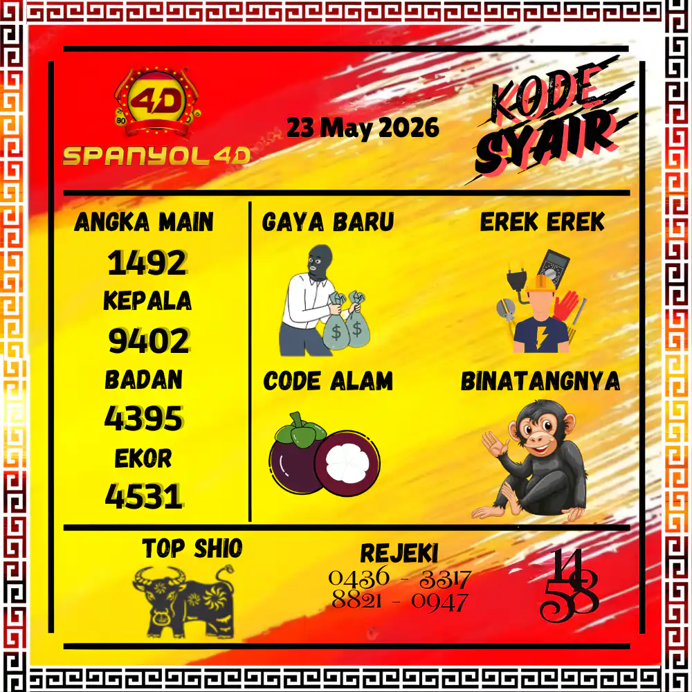 Kode Syair Spanyol4D Pools Mei 2026
