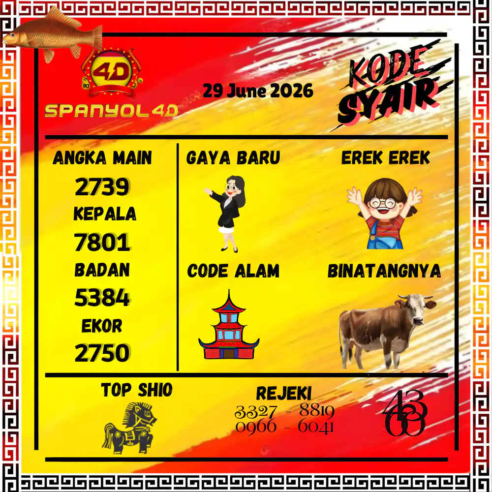 Kode Syair Spanyol4D Pools Juni 2026

