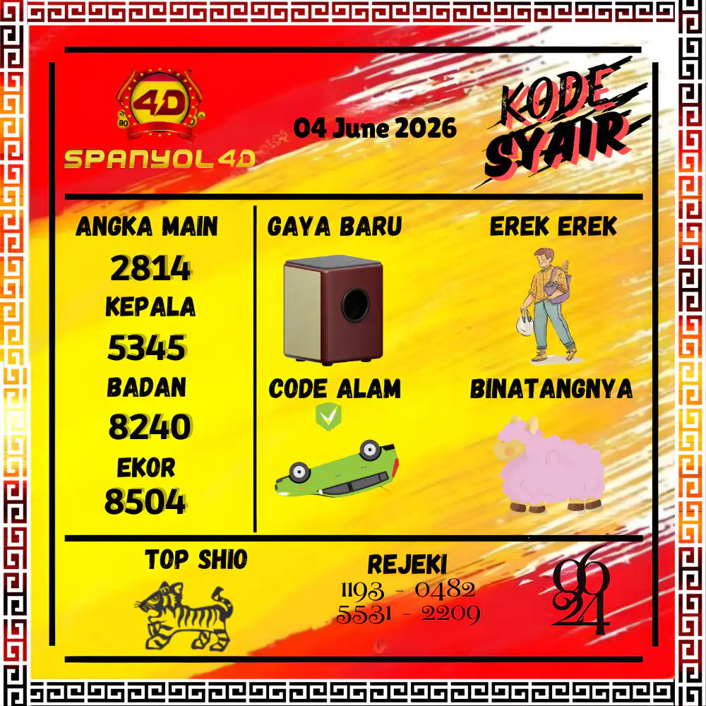 Kode Syair Spanyol4D Pools Juni 2026
