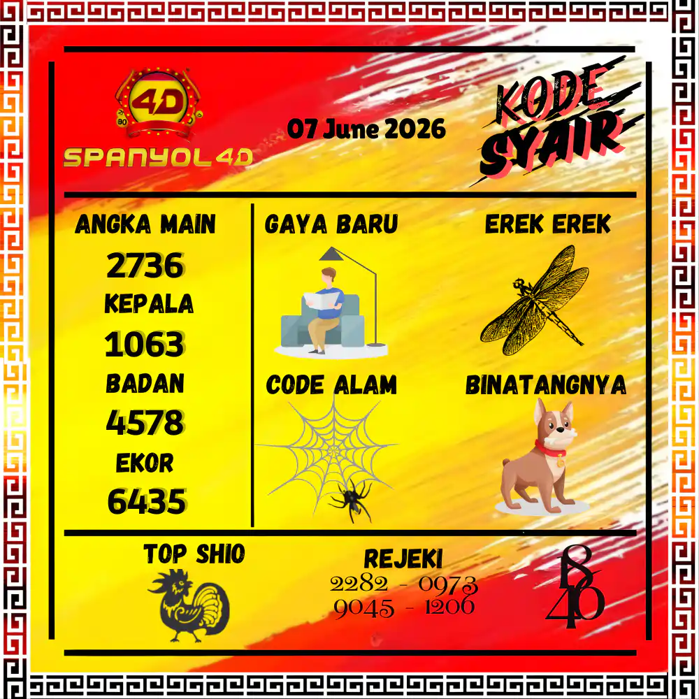 Kode Syair Spanyol4D Pools Juni 2026
