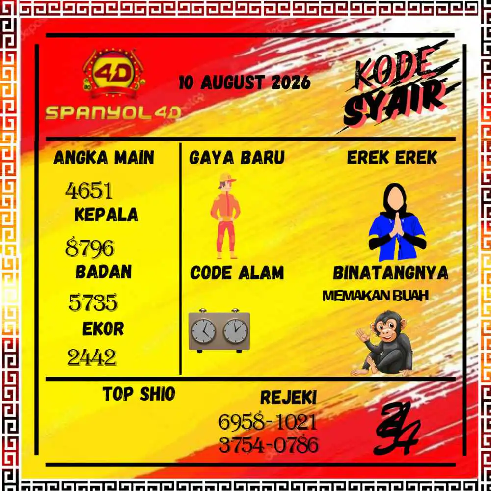 Kode Syair Spanyol4D Pools Agustus 2026

