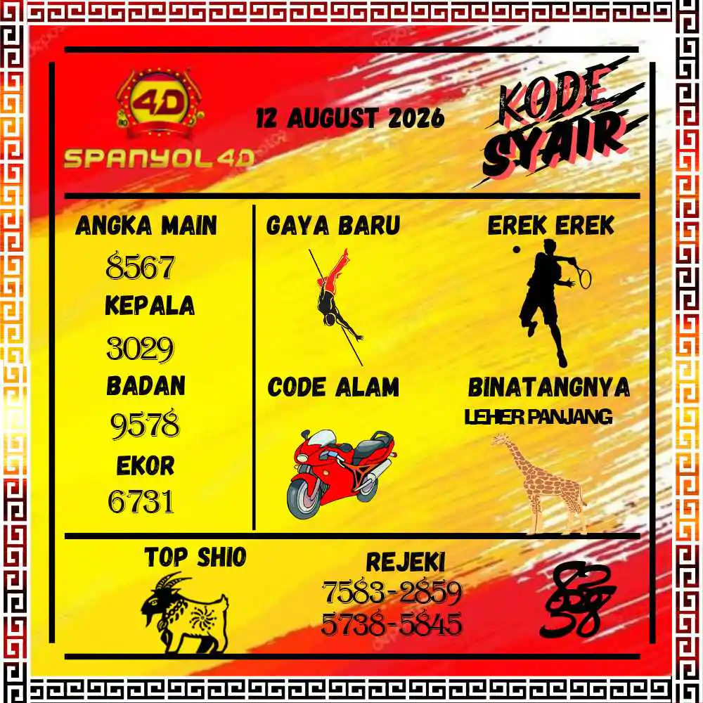 Kode Syair Spanyol4D Pools Agustus 2026
