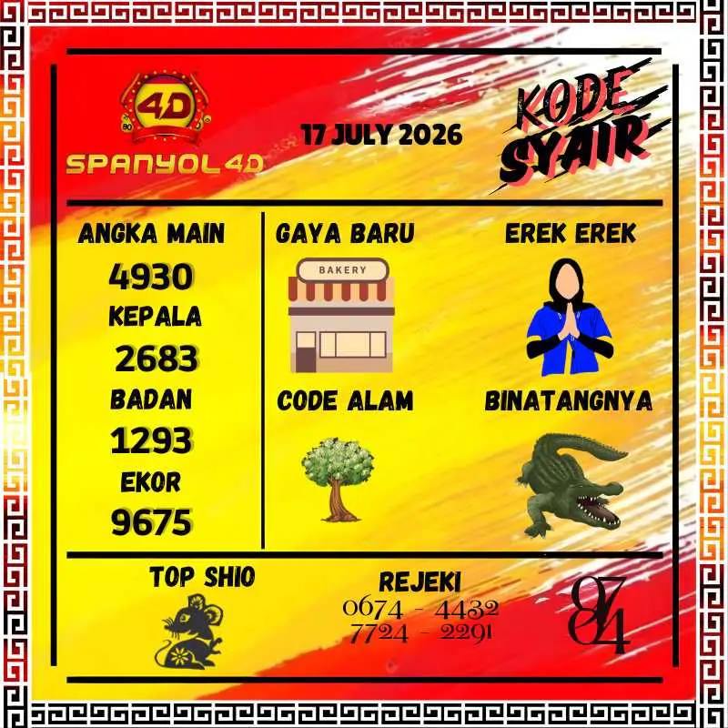 Kode Syair Spanyol4D Pools Juli 2026