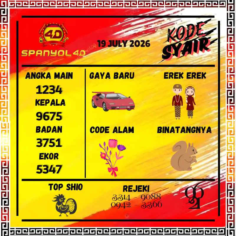 Kode Syair Spanyol4D Pools Juli 2026