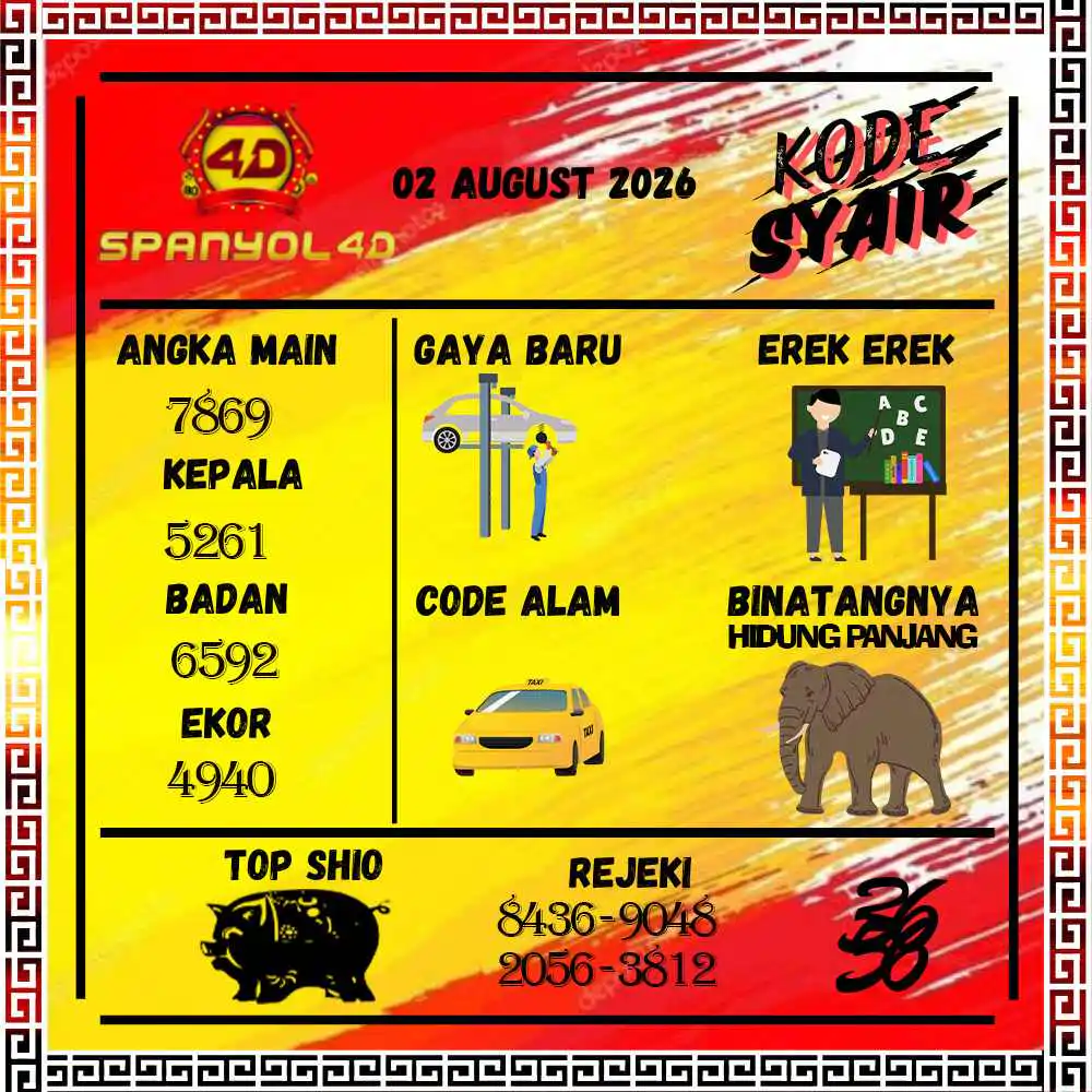 Kode Syair Spanyol4D Pools Agustus 2026
