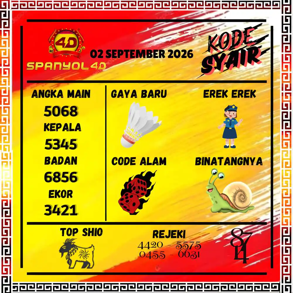 Kode Syair Spanyol4D Pools September 2026