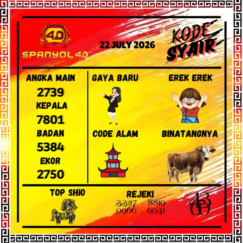 Kode Syair Spanyol4D Pools Juli 2026
