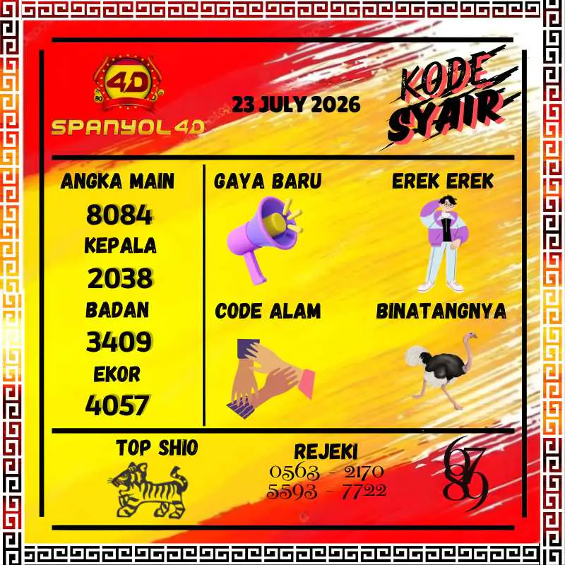 Kode Syair Spanyol4D Pools Juli 2026
