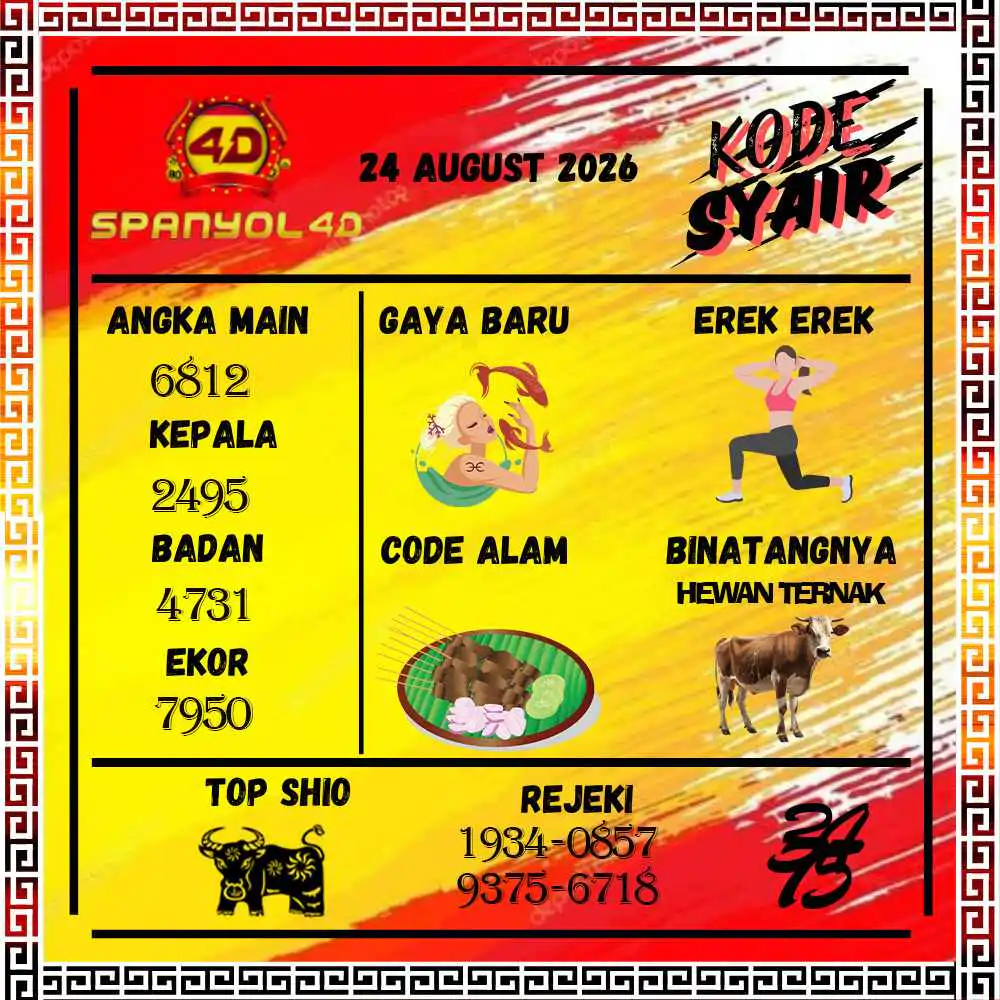 Kode Syair Spanyol4D Pools Agustus 2026
