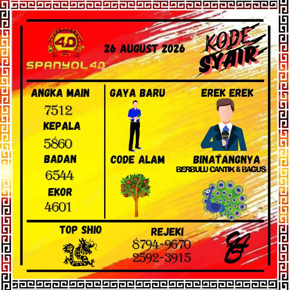 Kode Syair Spanyol4D Pools Agustus 2026
