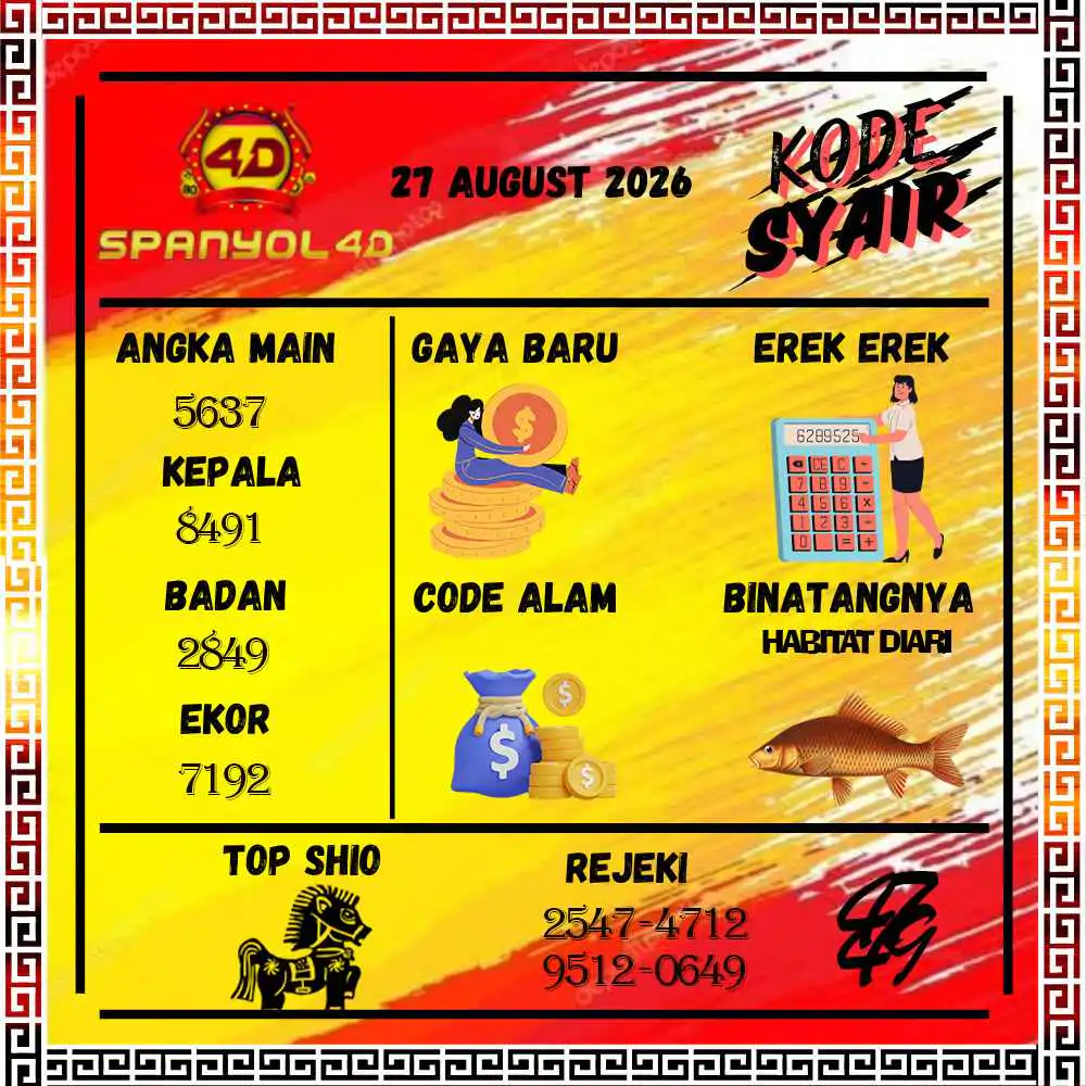 Kode Syair Spanyol4D Pools Agustus 2026