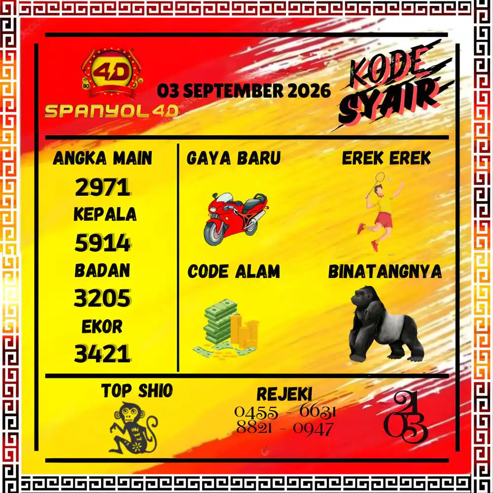Kode Syair Spanyol4D Pools September 2026