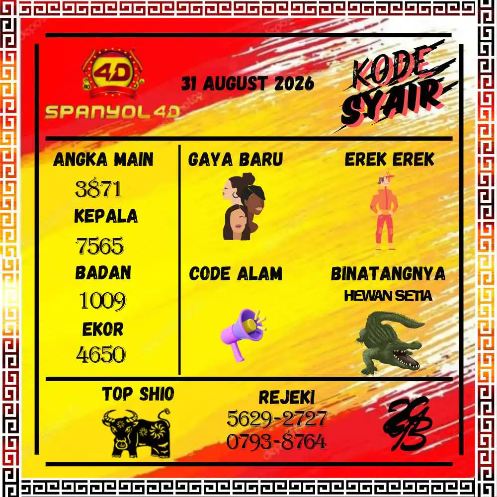 Kode Syair Spanyol4D Pools Agustus 2026