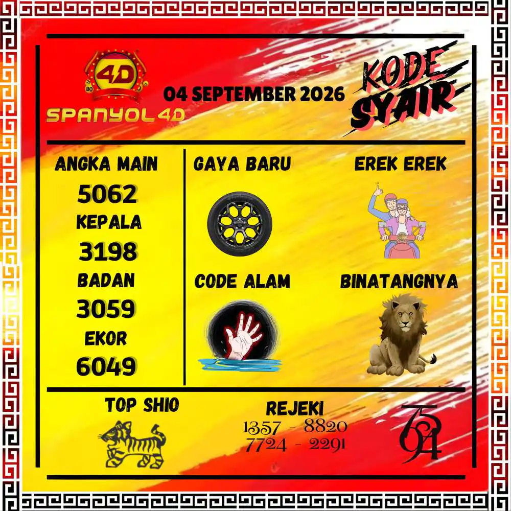 Kode Syair Spanyol4D Pools September 2026