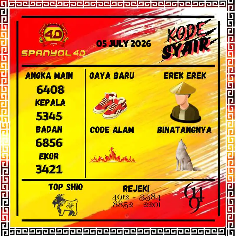Kode Syair Spanyol4D Pools Juli 2026