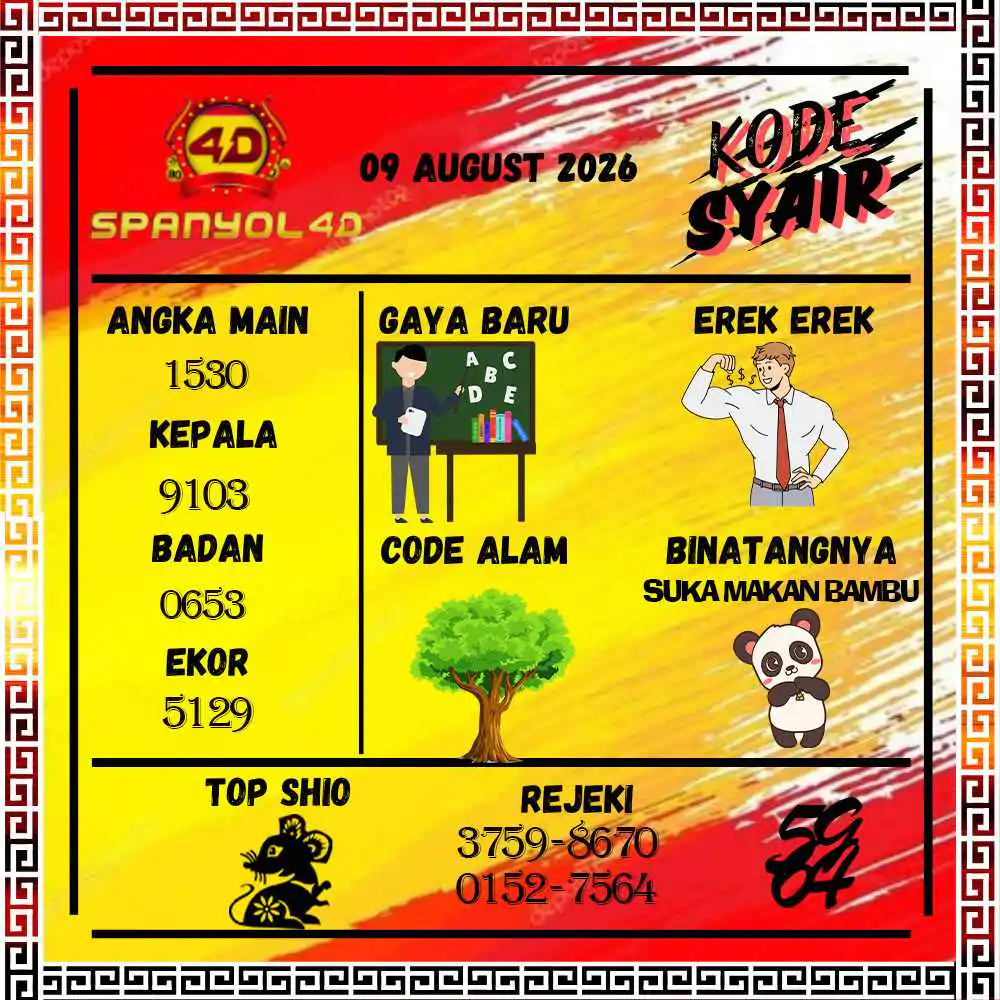 Kode Syair Spanyol4D Pools Agustus 2026
